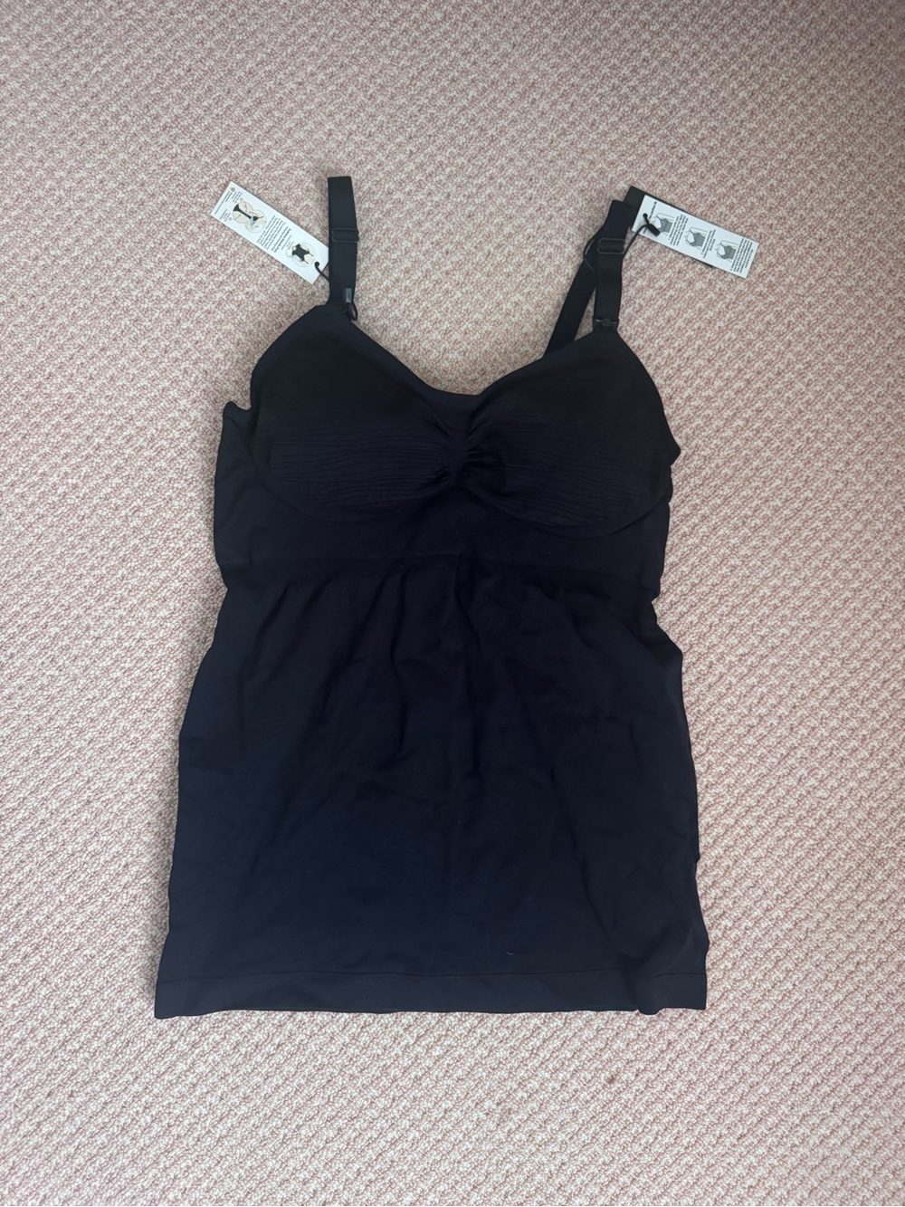 Kindred Bravely Black Nursing Tank with Built-In Support Size L Busty